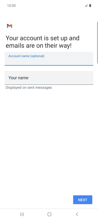 Press Your name and key in the required sender name.