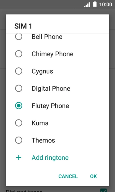 Press Add ringtone and go to the required folder.