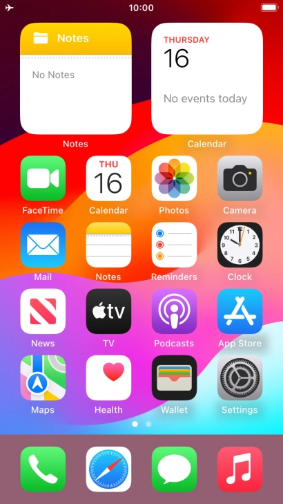 The flight mode icon shows that flight mode is turned on.