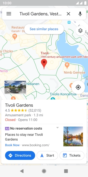 Press the destination at the bottom of the screen.