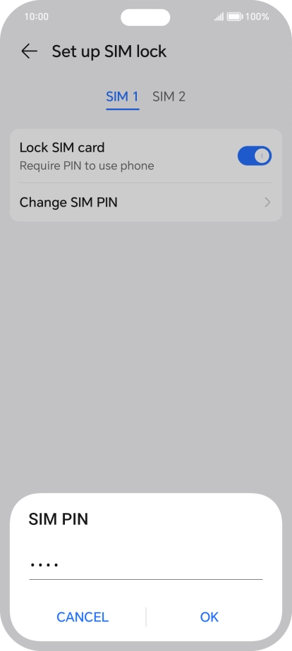Key in a new four-digit PIN and press OK.