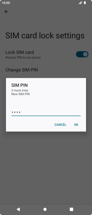 Key in a new four-digit PIN and press OK.