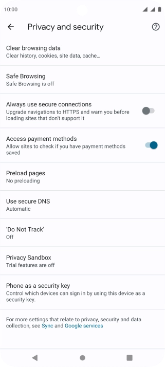 Press Clear browsing data.