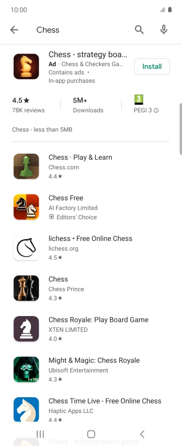 Press the required app.