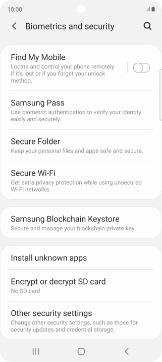 Press Other security settings.