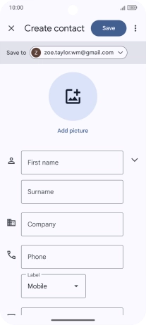 Press the address book drop down list.