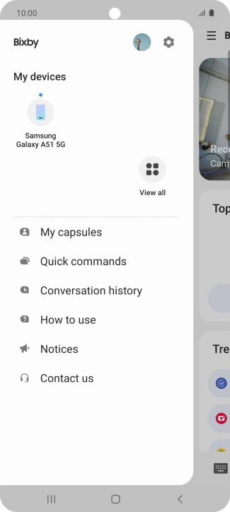Press the settings icon.