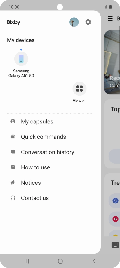 Press the settings icon.