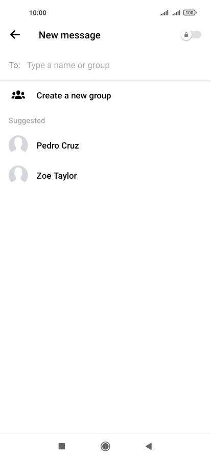 Press the search field.