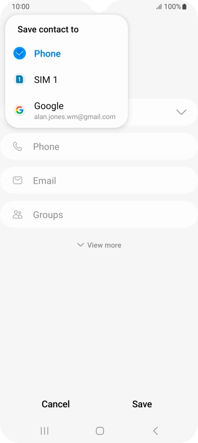 Press the required Google account.