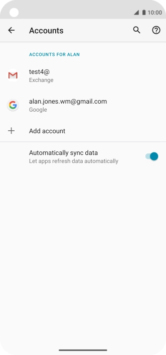 Press the required account.