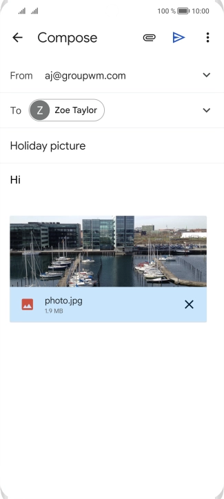 Press the send icon.
