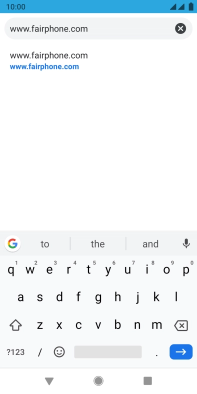 Key in the address of the required web page and press arrow right.