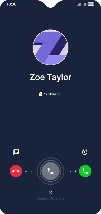 Press and drag the accept call icon right.