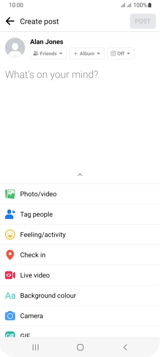 Press the text input field and key in the required text.