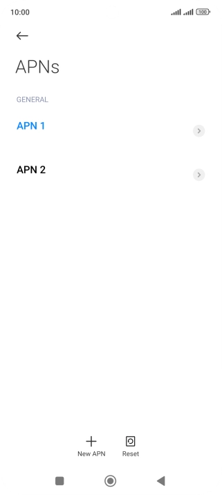 Press the required data connection to activate it.