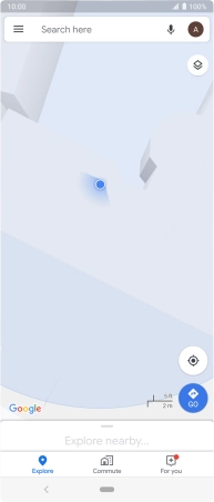 Press the search field and key in the required destination.