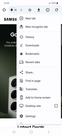 Press Settings.