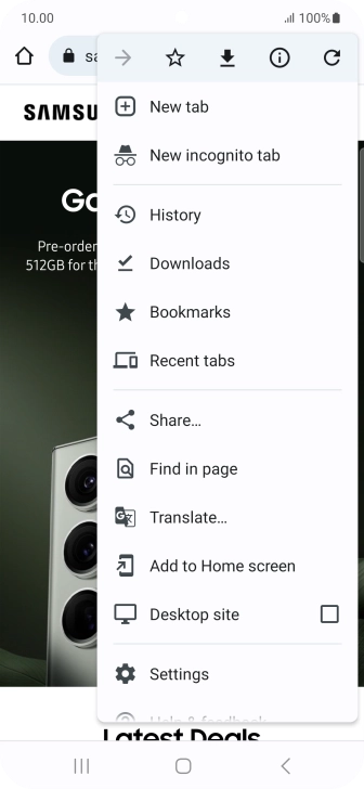Press Settings.