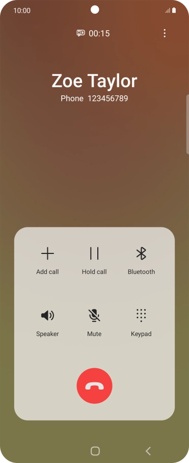 Press the end call icon.