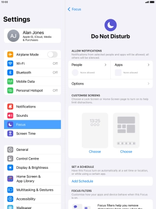 Press People and follow the instructions on the screen to select which contacts you would like to receive calls and notifications from when Do Not Disturb is turned on.
