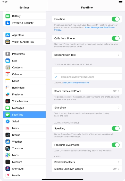 Press Blocked Contacts.