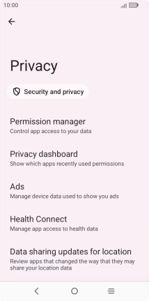 Press Permission manager.