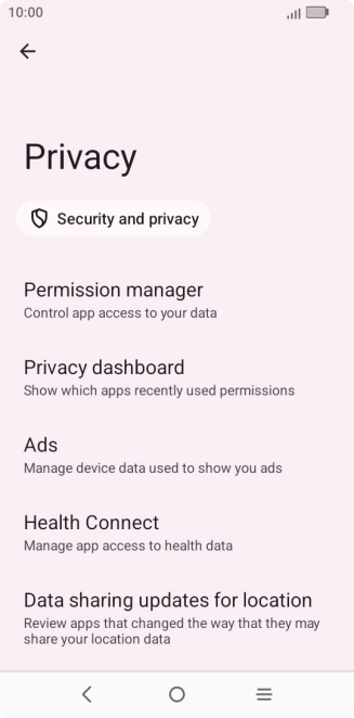 Press Permission manager.