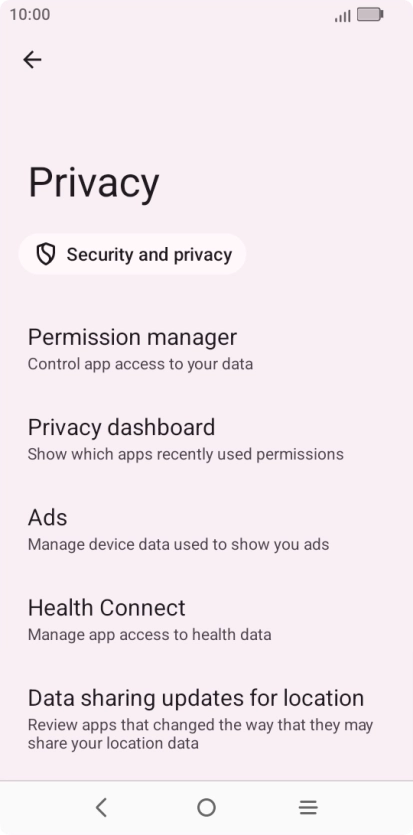 Press Permission manager.