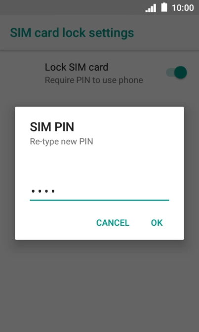 Key in the new PIN again and press OK.