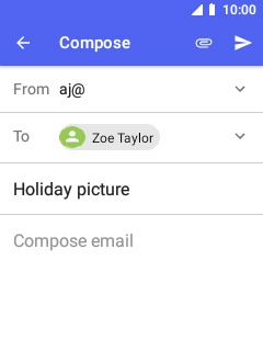 Select the text input field and write the text for your email message.