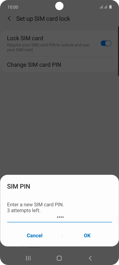 Key in a new four-digit PIN and press OK.