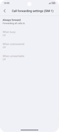 Press the required divert type.