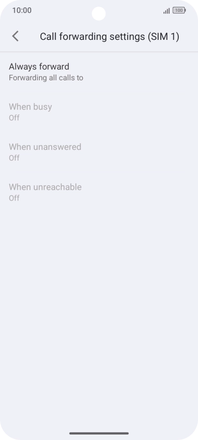 Press the required divert type.