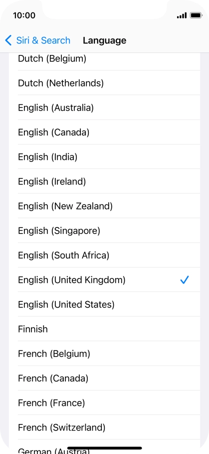 Press the required language.