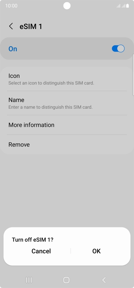 If you turn off use of the price plan, press OK.
