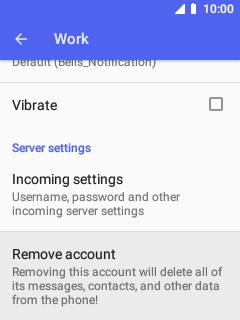 Select Remove account.