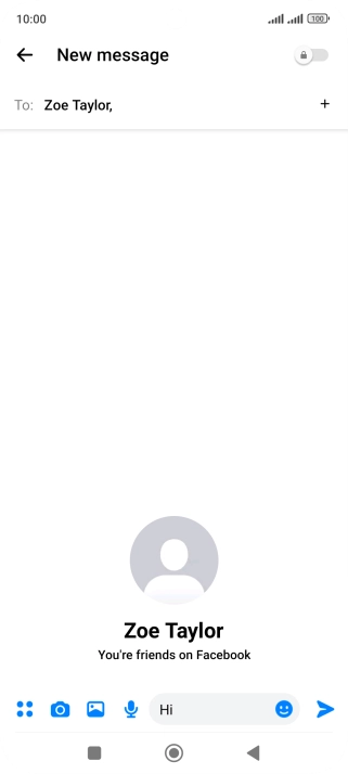 Write the required message and press the send icon.