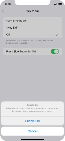 Press Enable Siri.