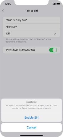 Press Enable Siri.