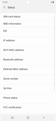 Your phone's EID number is displayed below EID.