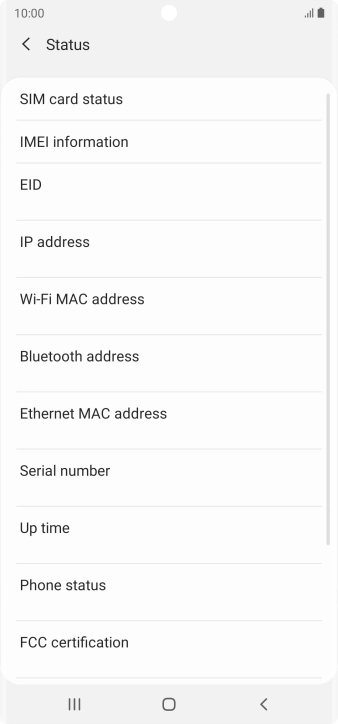 Your phone's EID number is displayed below EID.