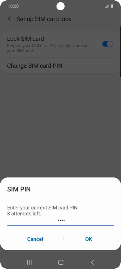 Key in your current PIN and press OK.
