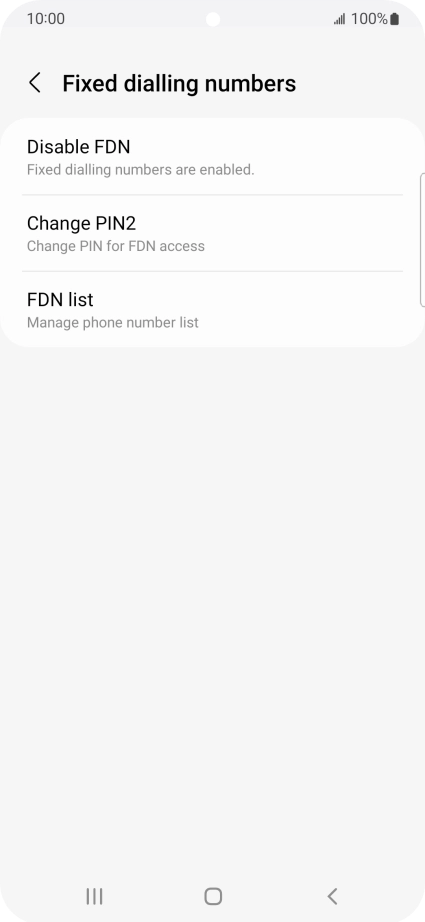 Press Disable FDN.