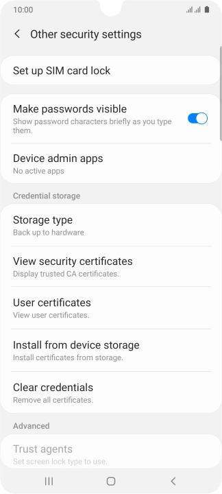 Press Set up SIM card lock.