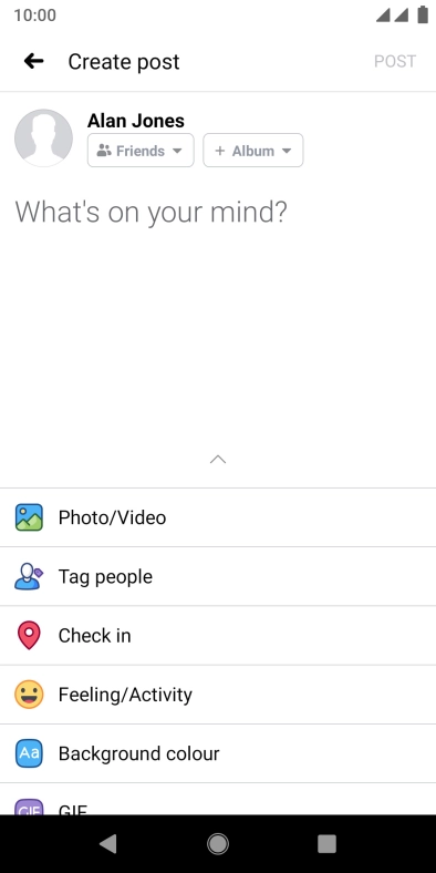 Press the text input field.