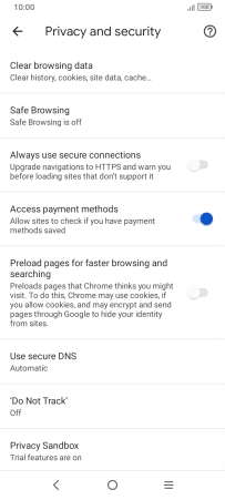 Press Clear browsing data.