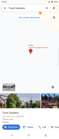 Press the destination at the bottom of the screen.