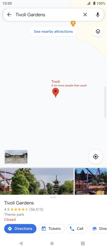 Press the destination at the bottom of the screen.
