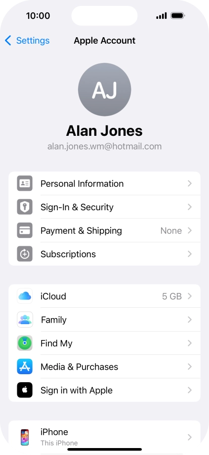 Press iCloud.